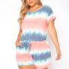Asoph Plus Size Gradient Tie Dye Lounge Romper -Mini Dress Store 2018448 128 0
