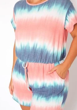 Asoph Plus Size Gradient Tie Dye Lounge Romper -Mini Dress Store 2018448 128 4