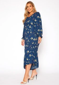 Asoph Plus Size Floral Print Flare Jumpsuit -Mini Dress Store 2018484 117 2