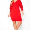 Plus Size Ruffle Overlay Long Sleeve Mini Dress -Mini Dress Store 2018752 110 1