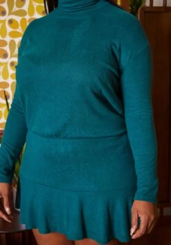 Plus Size Turtleneck Flare Mini Dress -Mini Dress Store 2019029 161 4