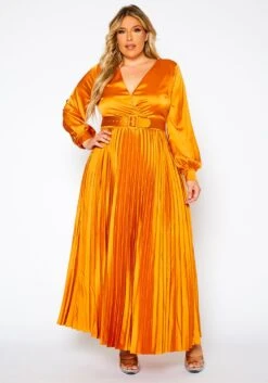 Plus Size Pleated Maxi Flare Dress -Mini Dress Store 2019068 001 3