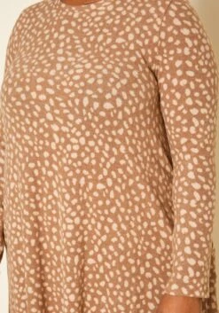 Plus Size Spotted Long Sleeve Flare Mini Dress -Mini Dress Store 2019169 190 4