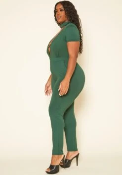 Plus Size Deep V Neck Bodycon Jumpsuit -Mini Dress Store 2019194 103 1