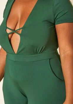Plus Size Deep V Neck Bodycon Jumpsuit -Mini Dress Store 2019194 103 4