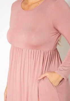 Plus Size Basic Long Sleeve Fit & Flare Maxi Dress -Mini Dress Store 2019556 186 4