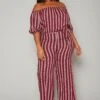 Plus Size Off Shoulder Stripe Jumpsuit -Mini Dress Store 2019704 002 0