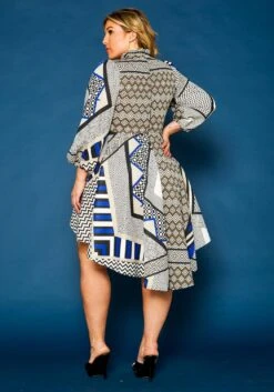 Plus Size Geo Print High To Low Flare Dress 10 Plus Size Geo Print High To Low Flare Dress -Mini Dress Store 2019756 003 3