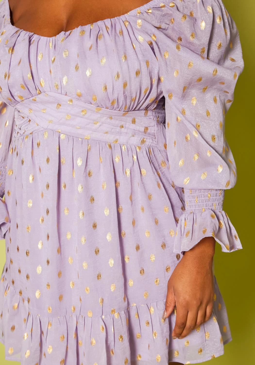 Plus Size Polka Dot Off Shoulder Mini Dress 7 Plus Size Polka Dot Off Shoulder Mini Dress - Image 5