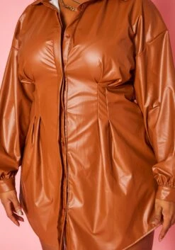 Plus Size Faux Leather Collar Mini Dress -Mini Dress Store 2019782 001 4