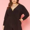Plus Size V Neck Long Sleeve Romper -Mini Dress Store 2019856 001 0