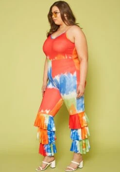Plus Size Tie Dye Tiered Flare Jumpsuit -Mini Dress Store 2019961 001 2