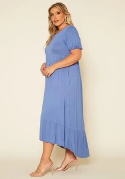 Plus Size Short Sleeve Flare Maxi Dress -Mini Dress Store 2019976 004 3