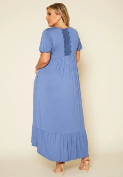 Plus Size Short Sleeve Flare Maxi Dress -Mini Dress Store 2019976 004 4