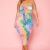 Plus Size Strapless Tie Dye Midi Dress -Mini Dress Store 2020345 001 1
