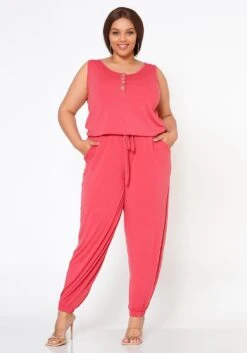 Plus Size Lounge Sleeveless Jumpsuit