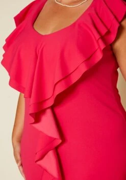 Plus Size Front Ruffle Midi Dress -Mini Dress Store 2020411 001 5