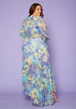 Plus Size Abstract Dots Print Chiffon Maxi Dress -Mini Dress Store 2020428 001 4