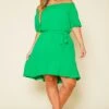 Plus Size Shirred Off Shoulder High Low Dress -Mini Dress Store 2020609 001 2