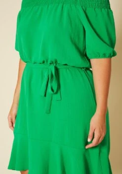 Plus Size Shirred Off Shoulder High Low Dress -Mini Dress Store 2020609 001 5