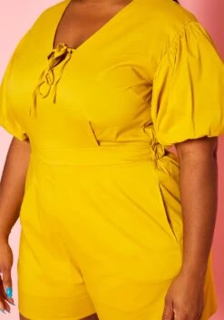 Plus Size Balloon Sleeve Romper -Mini Dress Store 2020645 002 6
