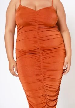 Plus Size Ruched Bodycon Cami Maxi Dress -Mini Dress Store 2020650 002 4
