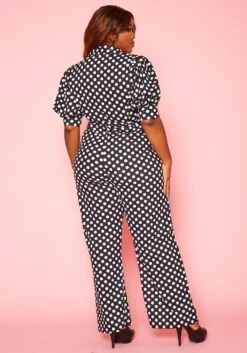 Plus Size Polka Dot Print Jumpsuit -Mini Dress Store 2020786 001 5