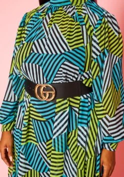 Plus Size Multi Striped Asymmetric Maxi Dress -Mini Dress Store 2020934 001 5