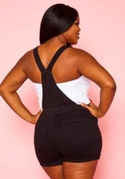 Plus Size Overall Denim Shorts -Mini Dress Store 2020946 001 3