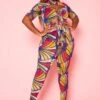 Plus Size Abstract Print Cut Out Jumpsuit -Mini Dress Store 2020967 001 0