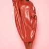 Plus Size Faux Leather Oversized Shirt Dress 2 Plus Size Faux Leather Oversized Shirt Dress -Mini Dress Store 2021004 002 2