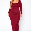 Plus Size Essential Long Sleeve Maxi Dress -Mini Dress Store 2021014 002 1