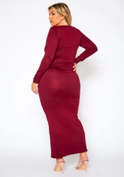 Plus Size Essential Long Sleeve Maxi Dress -Mini Dress Store 2021014 002 4