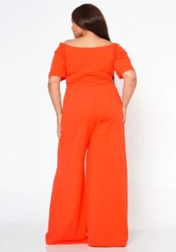 Plus Size Off Shoulder Button Down Jumpsuit -Mini Dress Store 2021070 003 5