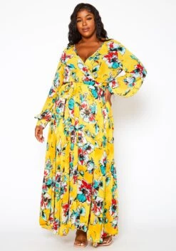 Plus Size Floral Print Flare Maxi Dress -Mini Dress Store 2021146 001 2