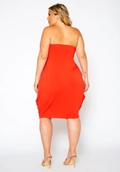Plus Size Draped Tube Mini Dress -Mini Dress Store 2021175 001 3