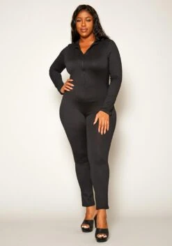 Plus Size Long Sleeve Bodycon Jumpsuit -Mini Dress Store 2021251 001 1