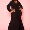 Plus Size Long Sleeve Mermaid Flare Gown 2 Plus Size Long Sleeve Mermaid Flare Gown -Mini Dress Store 2021276 001 0