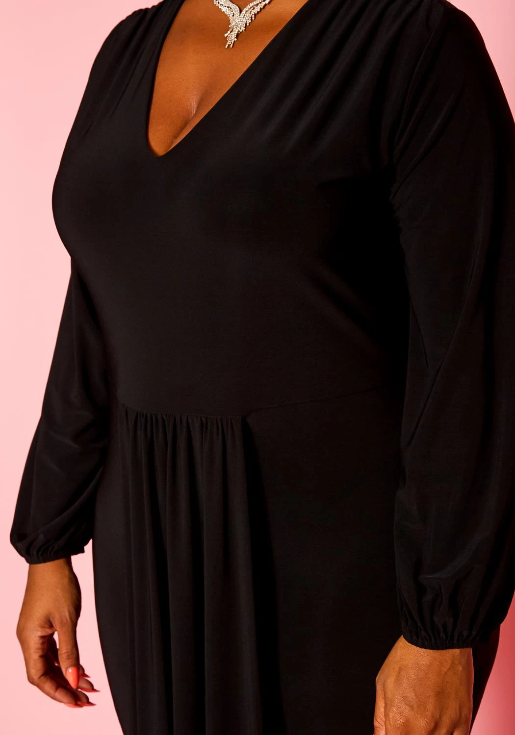 Plus Size Long Sleeve Mermaid Flare Gown 8 Plus Size Long Sleeve Mermaid Flare Gown - Image 6