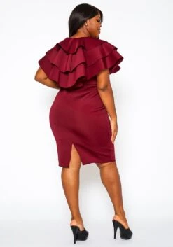 Plus Size Ruffle Hem Cocktail Dress -Mini Dress Store 2021278 001 3