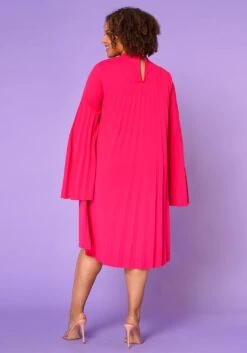 Plus Size Pleated Cape Sleeve Dress -Mini Dress Store 2021351 006 5