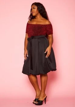 Plus Size Embellished Fit & Flare Dress -Mini Dress Store 2021371 001 2