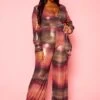 Plus Size Gradient Pattern Metallic Jumpsuit -Mini Dress Store 2021389 001 0