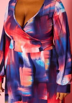 Plus Size Pastel Multi Color Print Fit & Flare Maxi Dress -Mini Dress Store 2021398 001 5