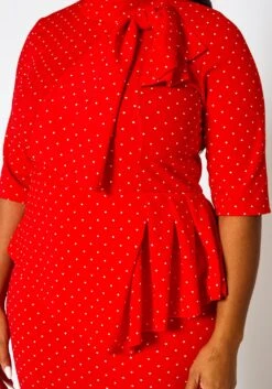 Plus Size Polka Dot Print Peplum Mini Dress -Mini Dress Store 2022396 003 5