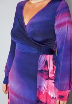 Plus Size Rose Gradient Print Fit & Flare Maxi Dress -Mini Dress Store 2022397 001 5