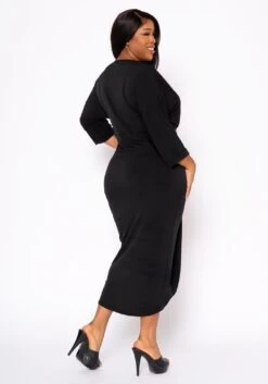 Plus Size Drape Front Cocktail Dress -Mini Dress Store 2022459 001 4