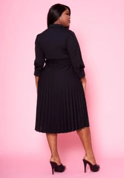 Plus Size Pleated Fit & Flare Midi Dress -Mini Dress Store 2022467 001 4