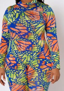 Plus Size Butterfly Print Fitted Jumpsuit -Mini Dress Store 2022473 001 5