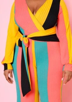 Plus Size Multi Color Ribbed Jumpsuit -Mini Dress Store 2022474 001 4